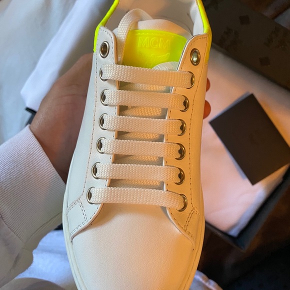 MCM
Neon-Trimmed Leather Sneakers sz 5 - Picture 1 of 5